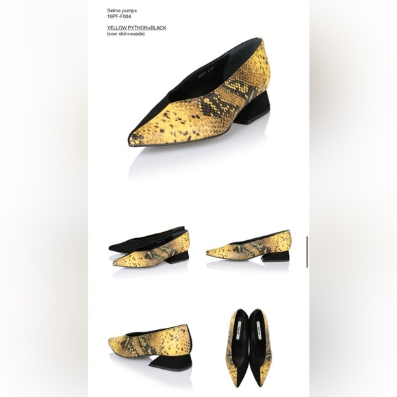 YUUL YIE Selma Pumps Sz 7.5 Yellow Python/Black - Picture 3 of 16